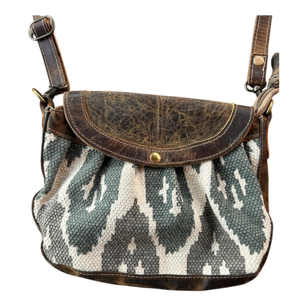 Myra Bag Seeker Leather Crossbody shoulder Handbag Canvas - Picture 2 of 10